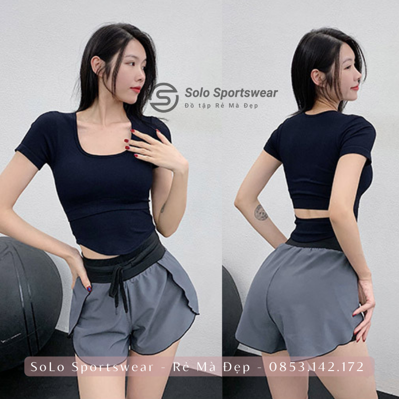Áo Thun Croptop Ôm Body 𝐂𝐎́ 𝐌𝐔́𝐓 Thể Thao Nữ Tập Gym Yoga Thun Softy Siêu Thoáng Mát Tôn Dáng GYMSTORE 6837