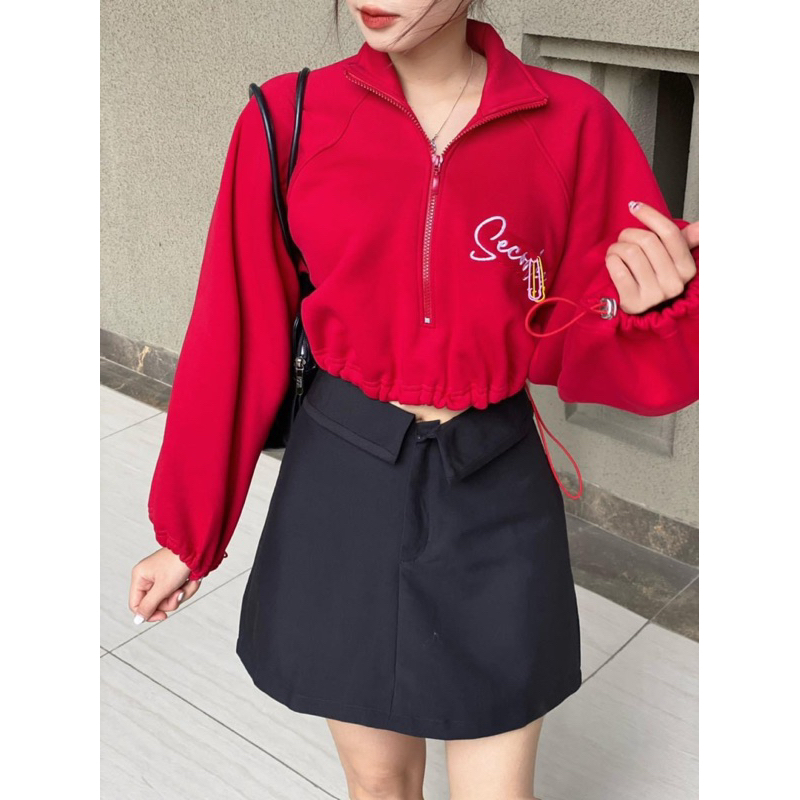 Thanh lý  áo crotop đỏ secodee
