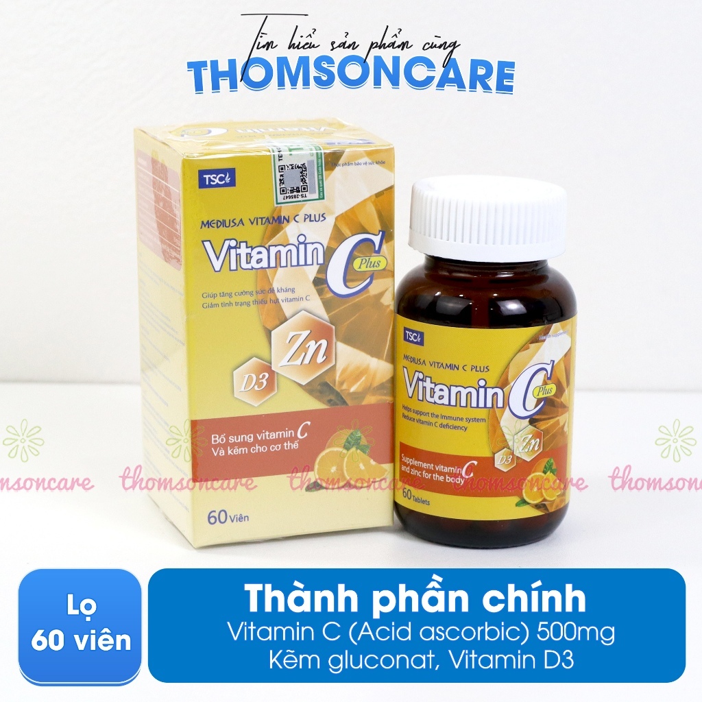 Combo cân bằng nội tiết tố nữ - Lcystine 60v, Sanofia Eva Tím và Vitamin C TSC 60 viên - đẹp da, tóc khỏe - Thomsoncare