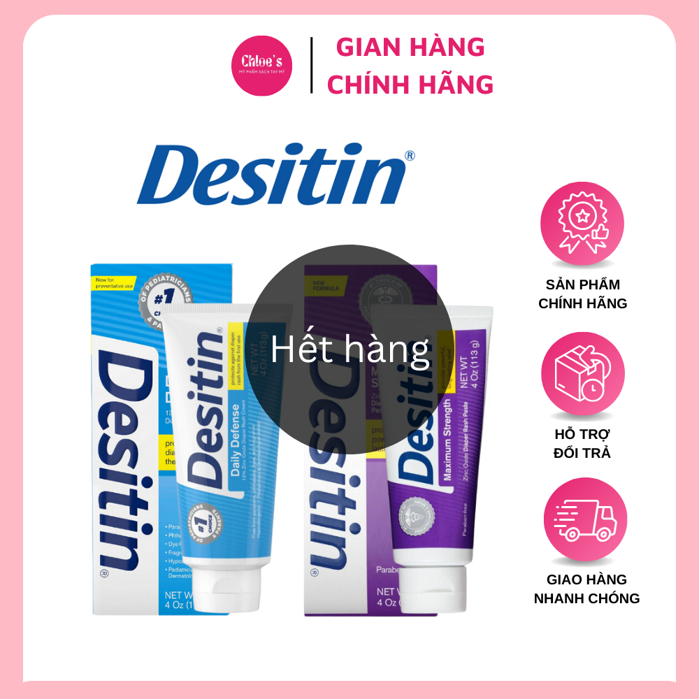 Kem chống hăm tã Desitin xanh tím của mỹ Daily Defense Maximum Strength 4