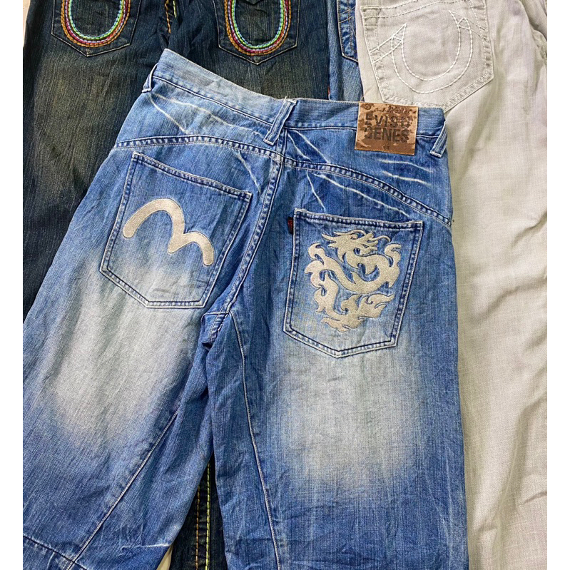 Quần Short Jeans Evisu form Baggy chính hãng - 2Hand Hiệu