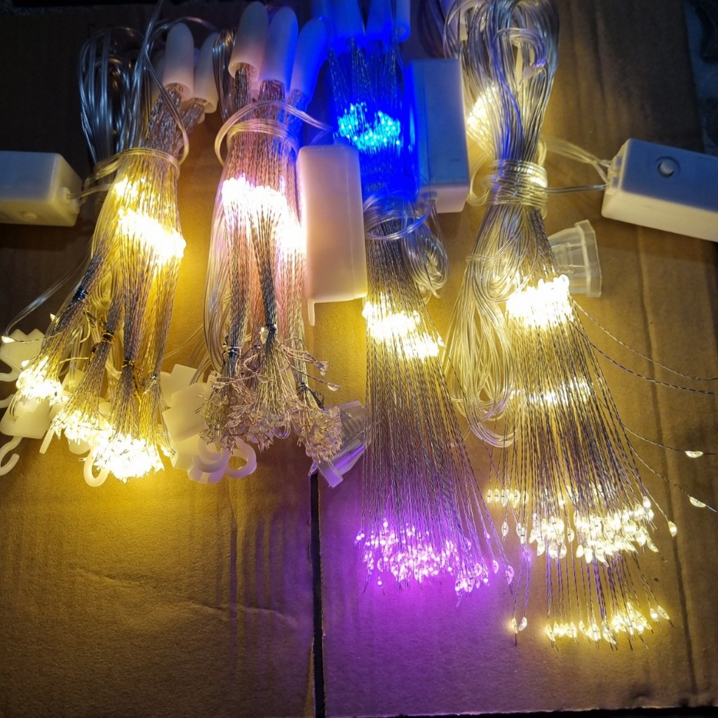 Dây Đèn Led Trang Trí 5 Chùm Led Hình Pháo Hoa LED 8 hiệu ứng nháy- Dây Led pháo hoa trang trí tết, tiệc cưới