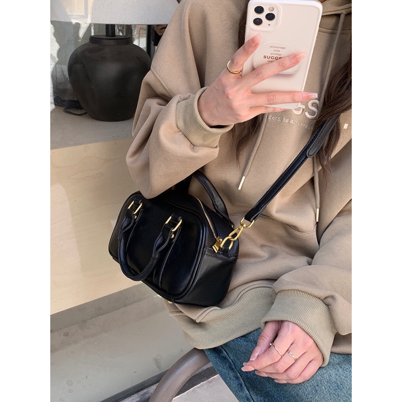 Túi Đeo Chéo Nữ Da Pu Màu Nâu, Đen Phong Cách Hàn Quốc Mới 2023 - Mã T018