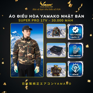  Áo khoác quạt điều hoà Yamako QUẠT17V pin quạt điều hoà 30.000 mah áo kaki cao cấp chống tĩnh điện  RẰNRI - CAMO  