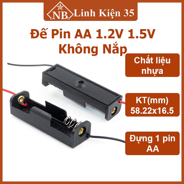 Đế pin AA 1.2V 1.5V không nắp đạy đựng  1 pin AA
