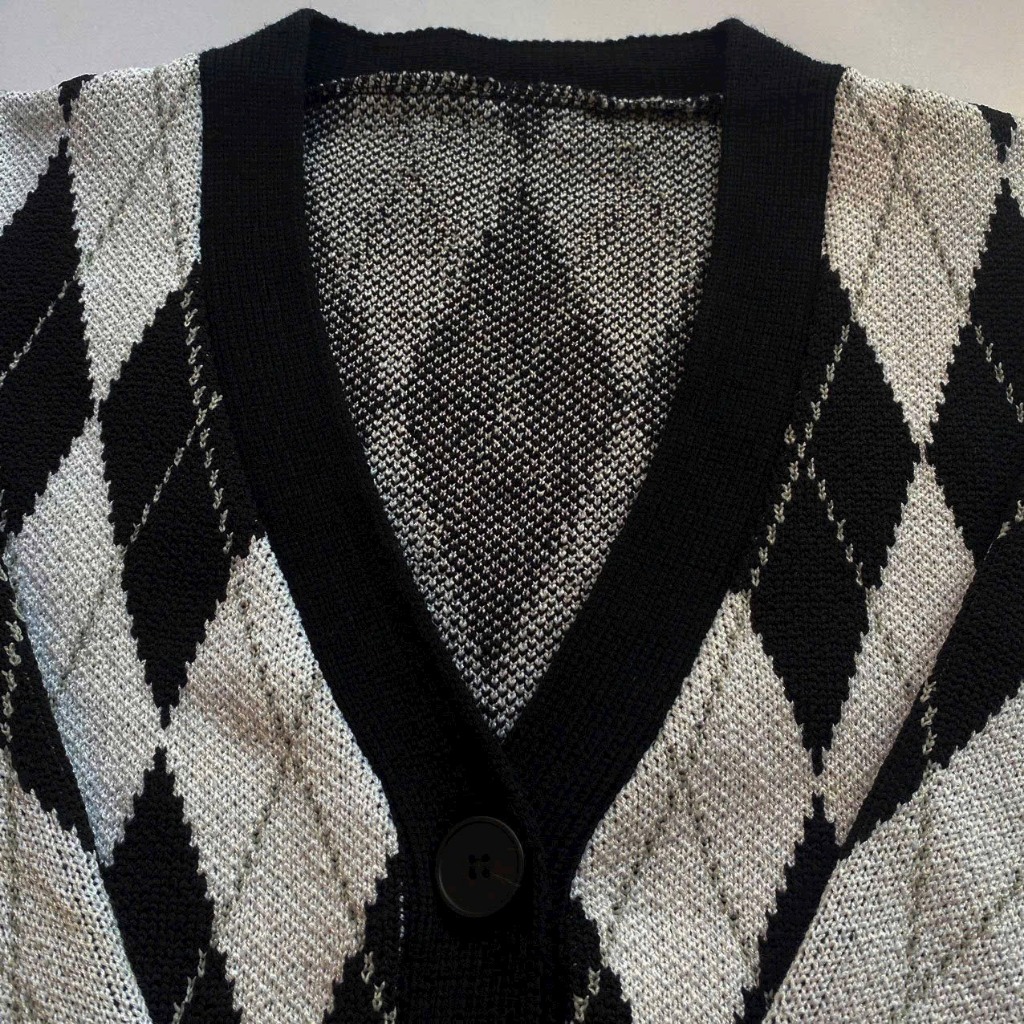 Áo cardigan nam Hàn Quốc Họa tiết chất dày dặn Tay dài dáng rộng  ABABA cadiganTL