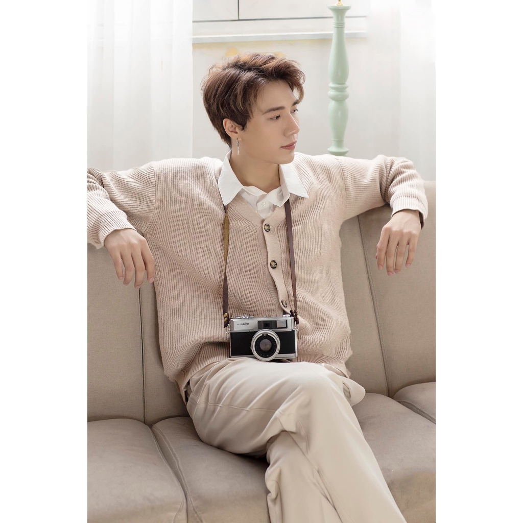 Áo Cadigan len nam kiểu dáng Hàn Quốc, cài cúc tay dài, chất dày dặn ABABA cadigan-tron