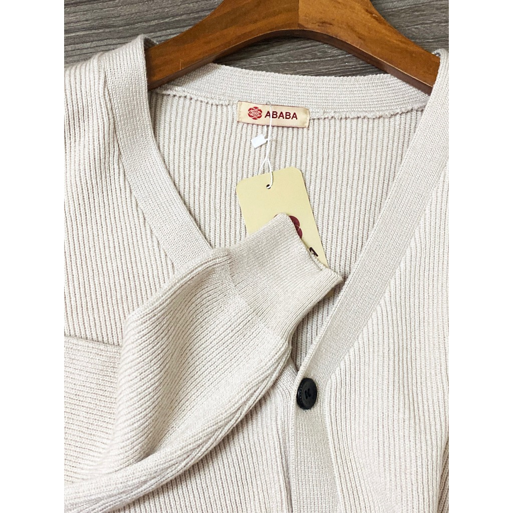 Áo Cadigan len nam kiểu dáng Hàn Quốc, cài cúc tay dài, chất dày dặn ABABA cadigan-tron