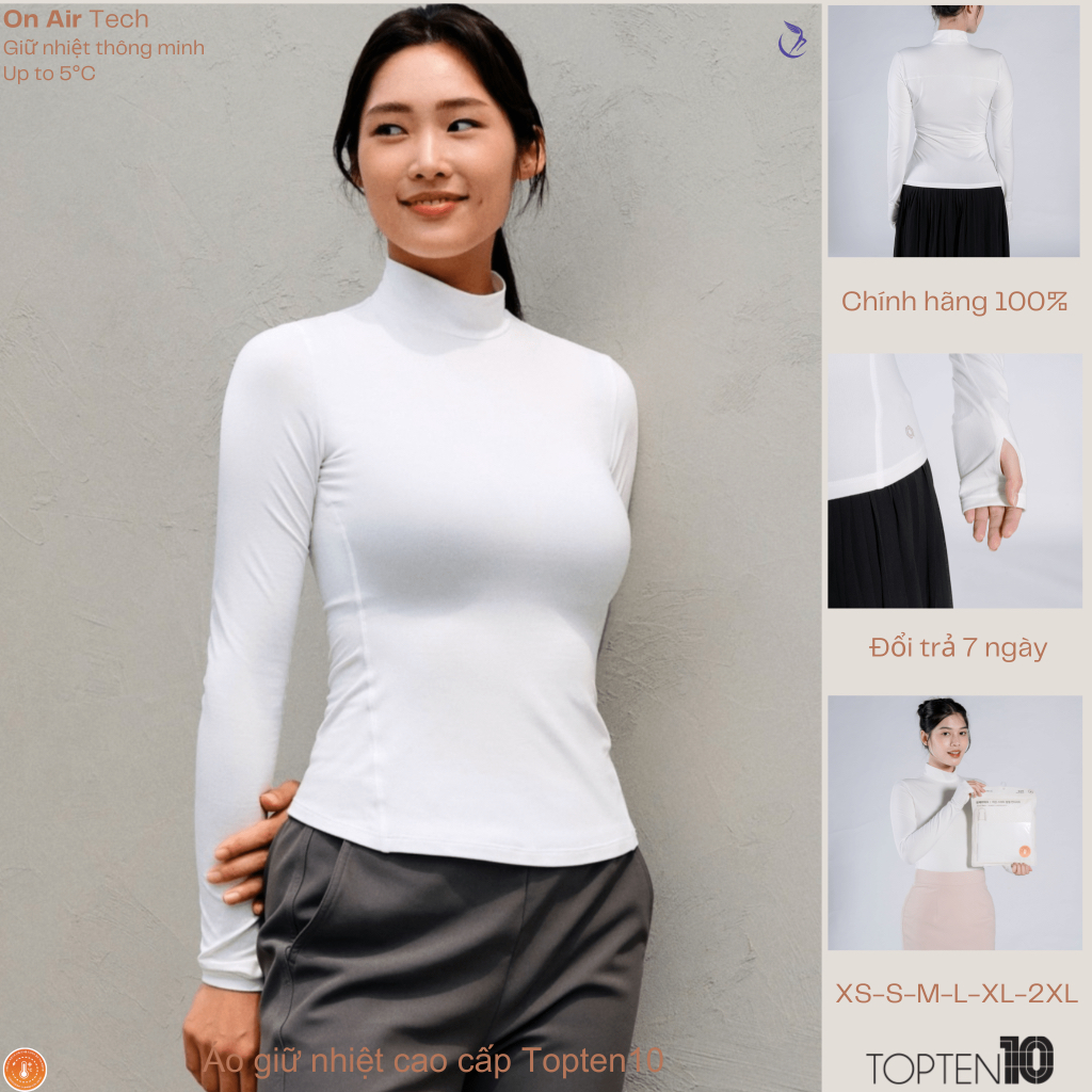Áo giữ nhiệt nữ Hàn Quốc cao cấp TOPTEN10 mùa 2023W, công nghệ ON Air, ấm áp, sang trọng & trẻ trung, thoát ẩm, chống UV