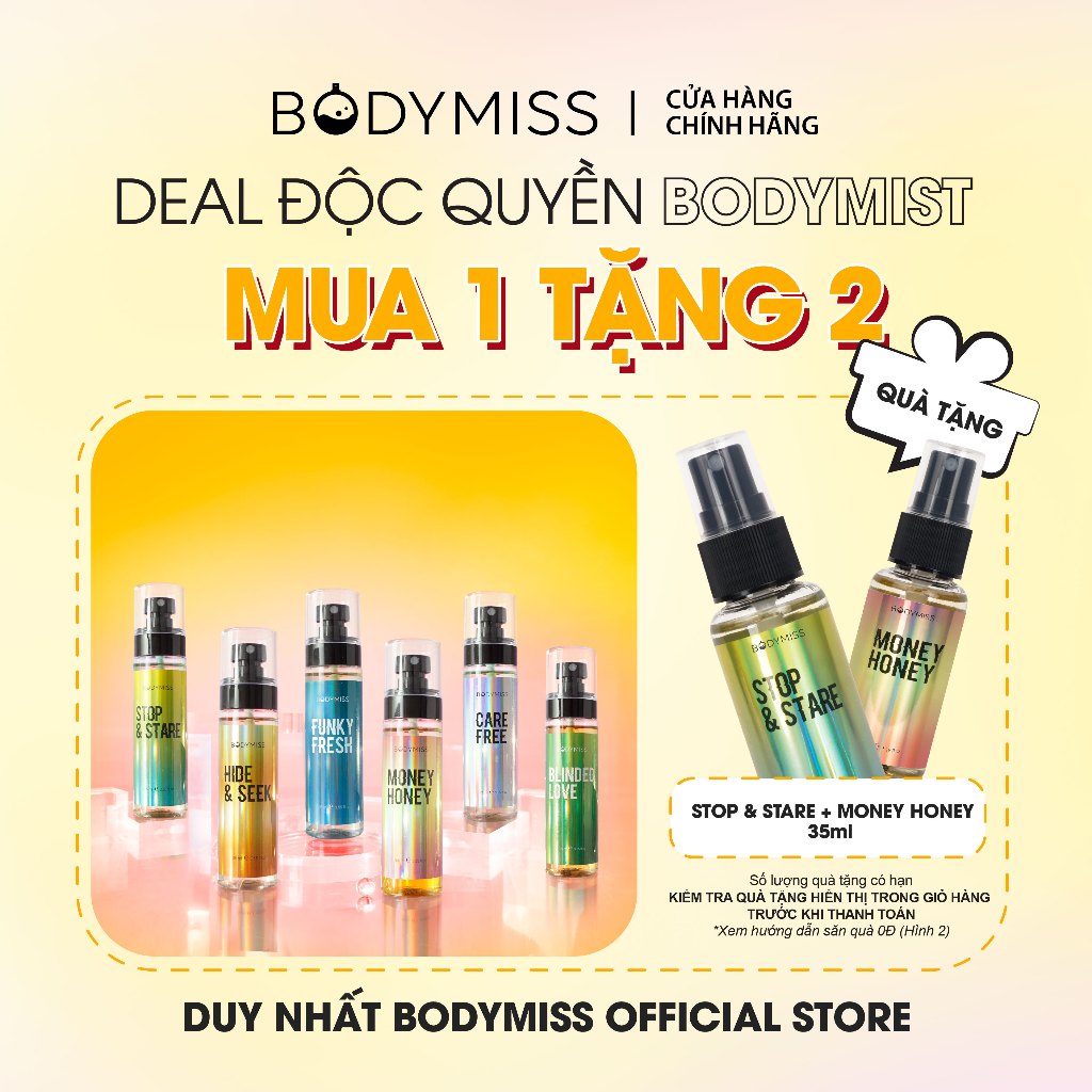 Body Mist Unisex Cho Nam Nữ Đi Học Đi Làm, Bodymist Chính Hãng Lưu Hương 6H BODYMISS 105ml (Chai)