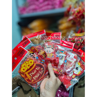 Tag treo(bịch 6 dây) Đầu Lân Rồng Giáp Thìn trang trí Mai Đào Năm Mới Tài Lộc Tết