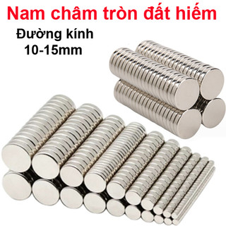 Nam châm đất hiếm tròn không lỗ đường kính 10-15mm