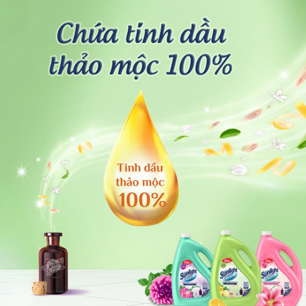 Nước Lau Sàn Sunlight, Nước Lau Nhà Cao Cấp Tinh Dầu Thảo Mộc Ngăn Côn Trùng Sạch Nhanh Phòng Khách, Bếp Can 3.6kg