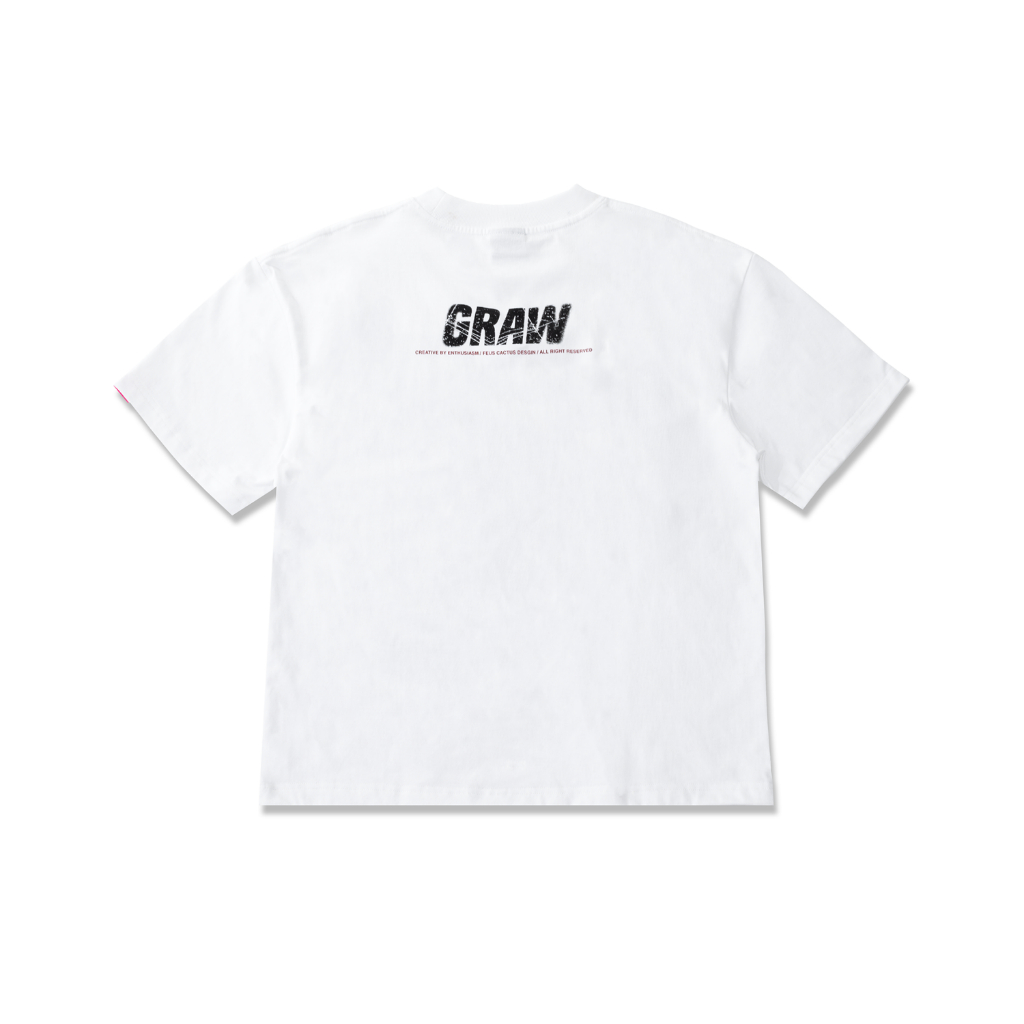 Áo Thun Boxy Unisex FEUS CACTUS Graw / White