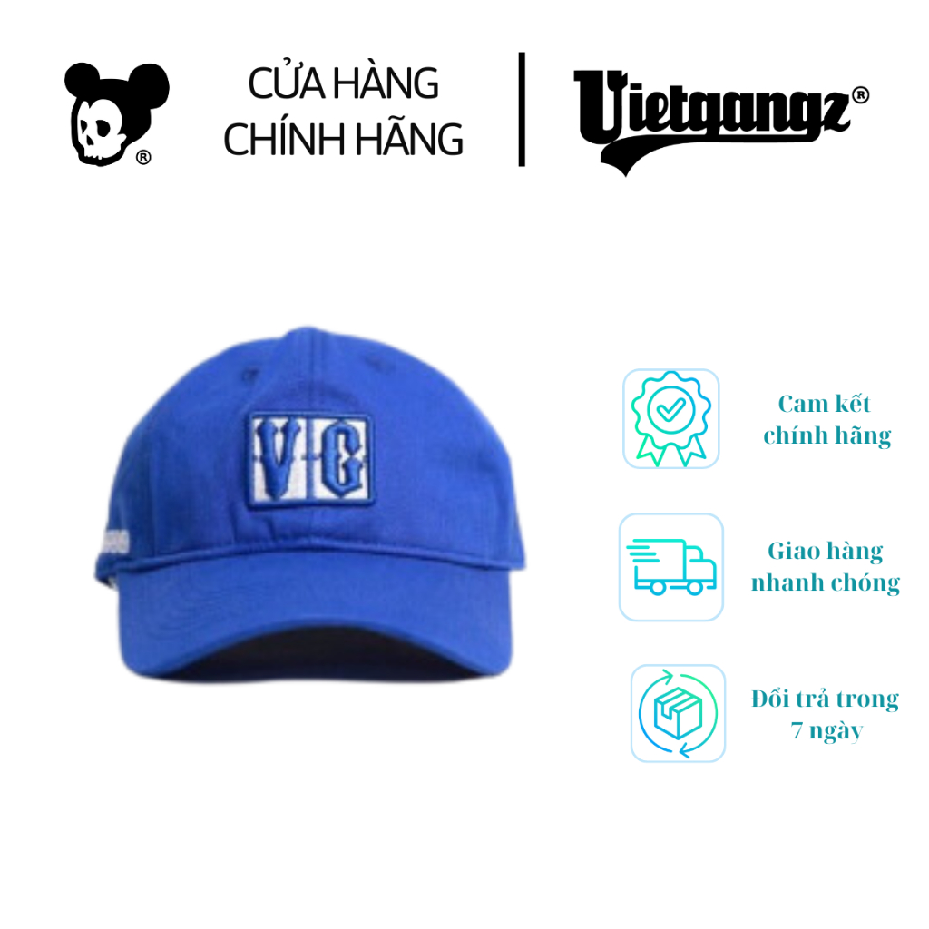 Nón VietGangz Màu Xanh Đậm Thiết Kế Nam Nữ  Đường Gân Chỉ Chi Tiết Sắc Nét