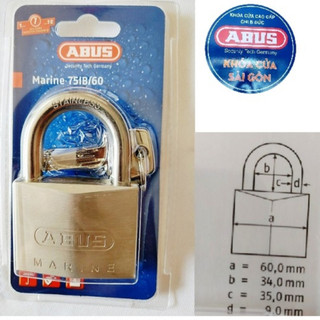 Ổ KHÓA TREO CAO CẤP CHỐNG ĂN MÒN, CHỐNG RỈ SÉT ABUS 75/60 MARINE