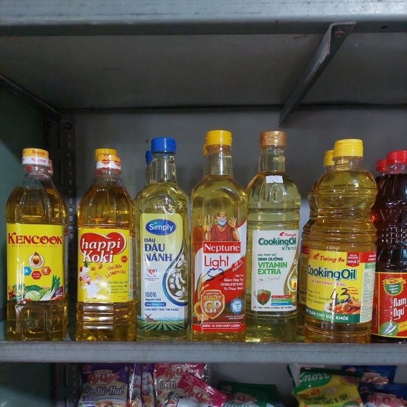 Dầu ăn simply 1L. tường an 1L. happy 1L.