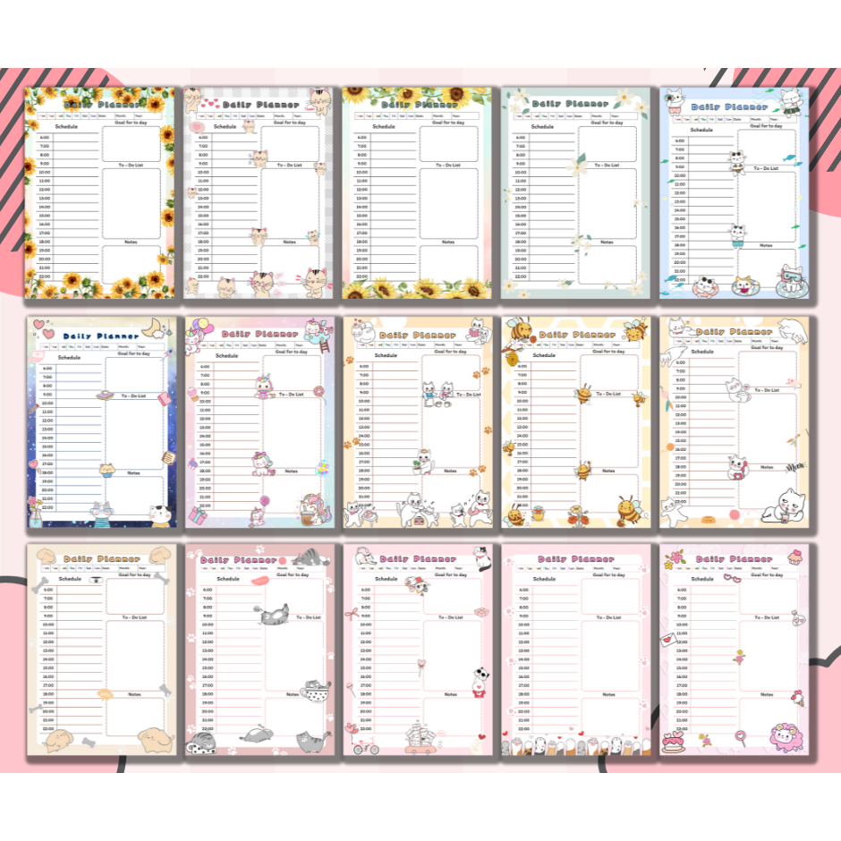 Kế hoạch hàng ngày - Tập 30 tờ - Daily planner - hour planner - monthly planner