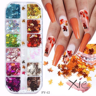 Phụ kiện ẩn lá phong trang trí móng nail <3