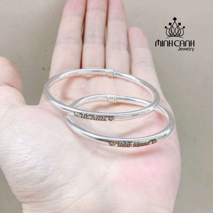 Vòng Bạc Khắc Tên Miễn Phí Cho Bé Quà Tặng Thôi Nôi, Đầy Tháng, Sinh Nhật - Minh Canh Jewelry