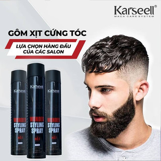 Gôm xịt tóc cứng, keo xịt tóc hương nước hoa cao cấp Karseell barber 400ml Chính Hãng