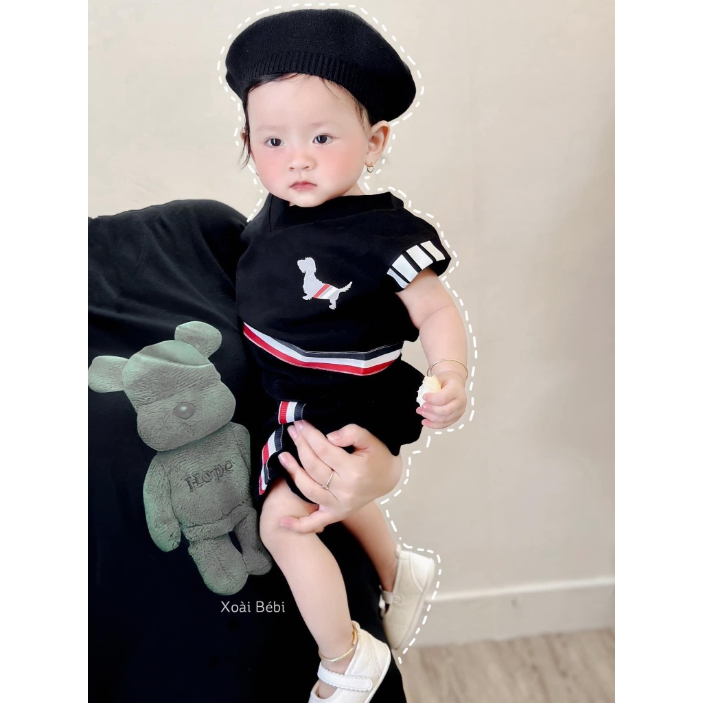 Sét áo Nỉ tank top thom tặng kèm chân váy cho bé gái , bộ áo váy thời trang trẻ em , Kid_genz