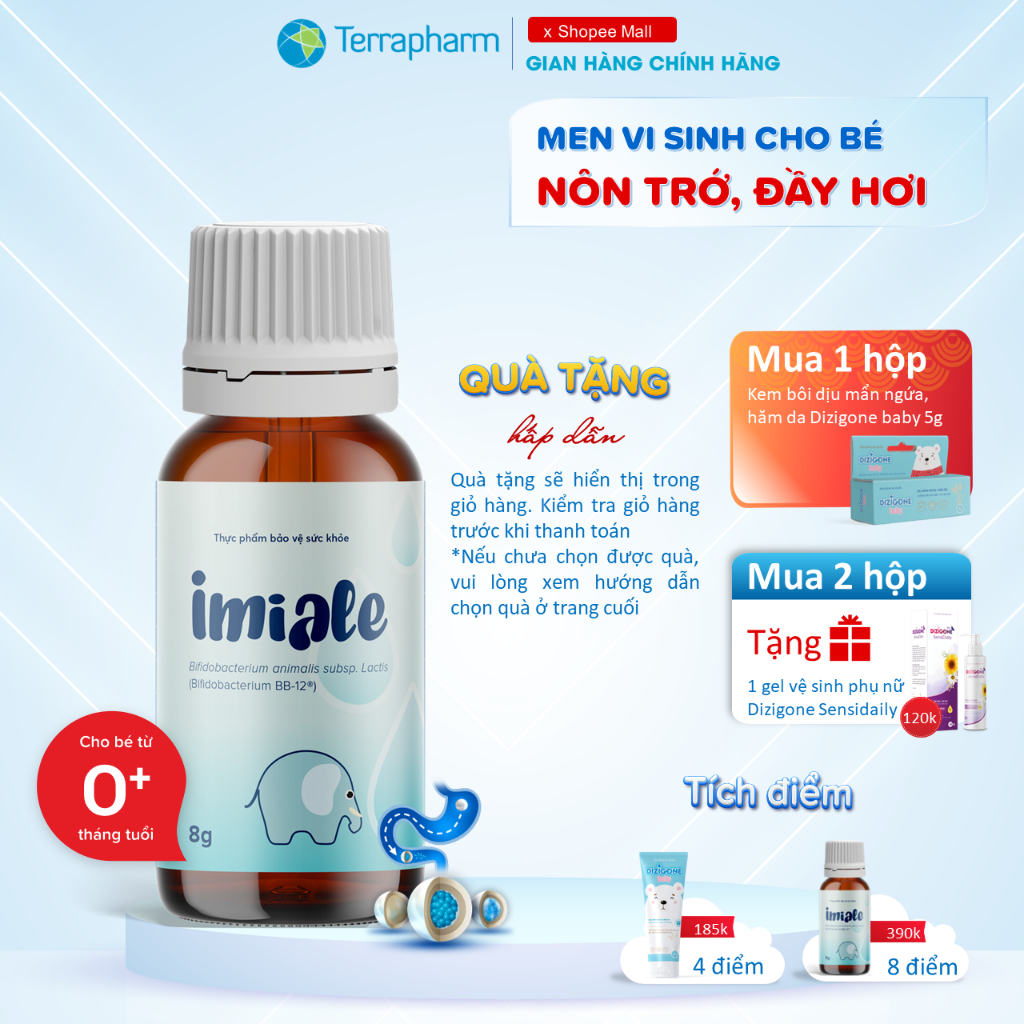 Men vi sinh IMIALE cho bé nôn trớ, ọc sữa, đầy hơi, sôi bụng