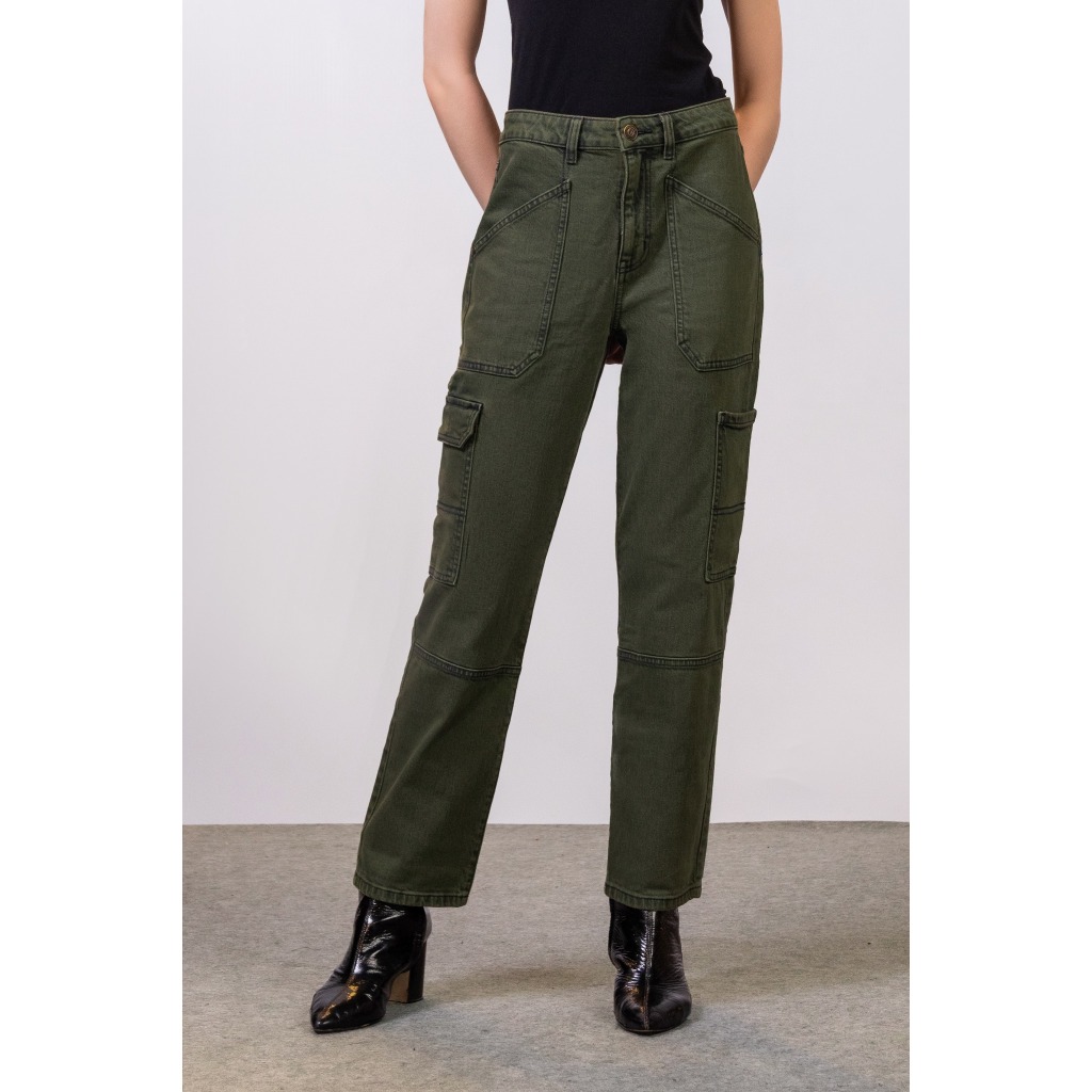 Quần Jeans Nữ Dáng Straight Phong Cách Workwear. Women's Straight Workwear Style Jeans - 123WD1083A1390