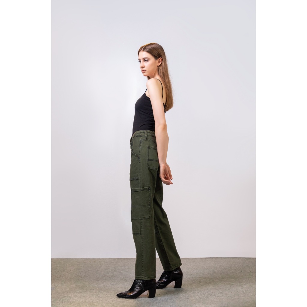 Quần Jeans Nữ Dáng Straight Phong Cách Workwear. Women's Straight Workwear Style Jeans - 123WD1083A1390