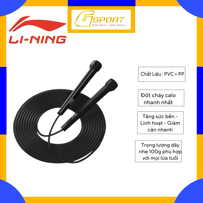 Dây Nhảy Li-Ning Chính Hãng Tập Luyện Thể Dục - Dây Nhảy Rèn Luyện Sức Khỏe Thể Lực - Giảm Cân Tại Nhà