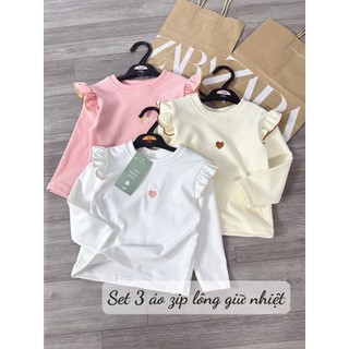 COMBO 3 ÁO GIỮ NHIỆT TIM VAI BÈO CHO BÉ