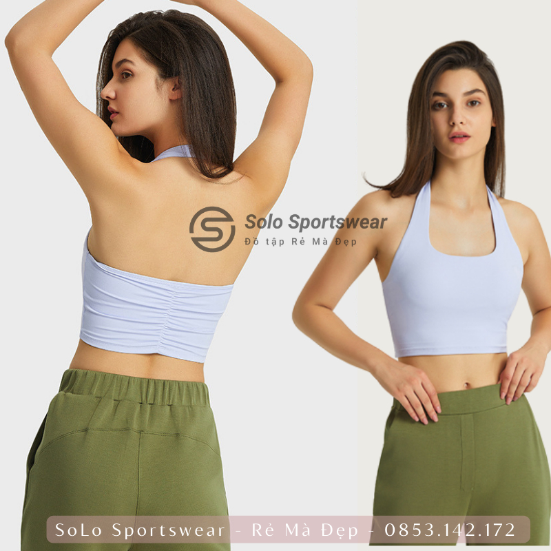 Áo Tập Gym Yoga Bra Hai Dây Cổ Yếm ❤️𝐂𝐎́ 𝐌𝐔́𝐓❤️Thể Thao Thun Poly Mịn Mềm Thoáng Mát 𝙎𝙤𝙡𝙤 𝙎𝙥𝙤𝙧𝙩𝙨𝙬𝙚𝙖𝙧 146
