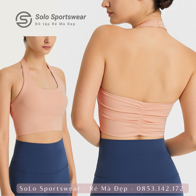 Áo Tập Gym Yoga Bra Hai Dây Cổ Yếm ❤️𝐂𝐎́ 𝐌𝐔́𝐓❤️Thể Thao Thun Poly Mịn Mềm Thoáng Mát 𝙎𝙤𝙡𝙤 𝙎𝙥𝙤𝙧𝙩𝙨𝙬𝙚𝙖𝙧 146