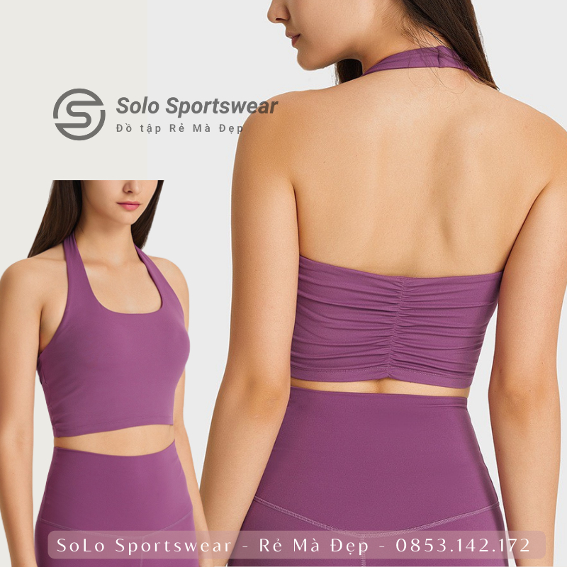 Áo Tập Gym Yoga Bra Hai Dây Cổ Yếm ❤️𝐂𝐎́ 𝐌𝐔́𝐓❤️Thể Thao Thun Poly Mịn Mềm Thoáng Mát 𝙎𝙤𝙡𝙤 𝙎𝙥𝙤𝙧𝙩𝙨𝙬𝙚𝙖𝙧 146