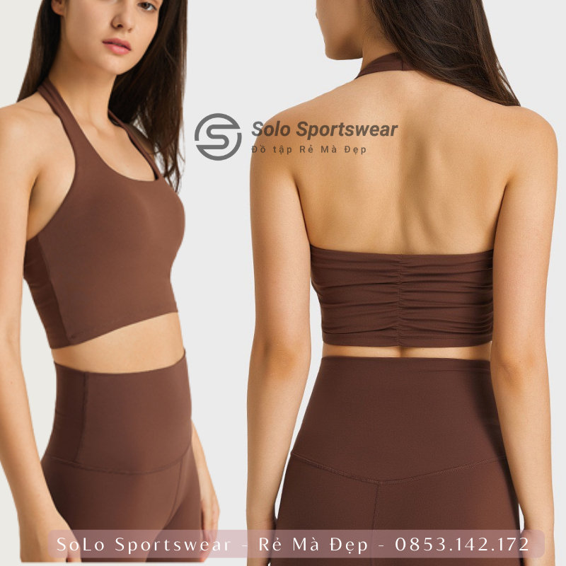 Áo Tập Gym Yoga Bra Hai Dây Cổ Yếm ❤️𝐂𝐎́ 𝐌𝐔́𝐓❤️Thể Thao Thun Poly Mịn Mềm Thoáng Mát 𝙎𝙤𝙡𝙤 𝙎𝙥𝙤𝙧𝙩𝙨𝙬𝙚𝙖𝙧 146