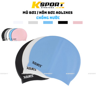 Mũ Bơi, Nón Bơi Người Lớn Nam Nữ Che Tai Silicon Chống Nước Aolikes 5010