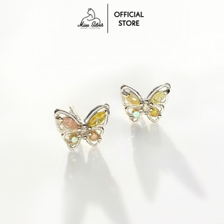 Bông tai bạc Miuu Silver, khuyên tai nữ hồ điệp ngũ sắc