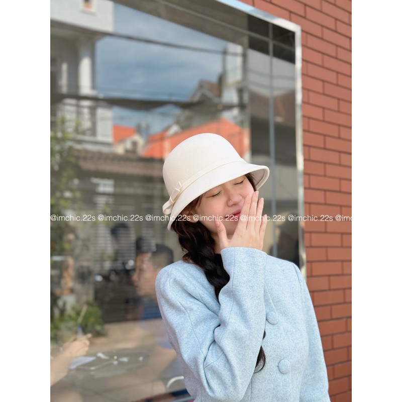 Set Dạ Màu Xanh Chiết Eo Sang Trọng Phong Cách Hàn Quốc Kèm Video Shop Quay 100%