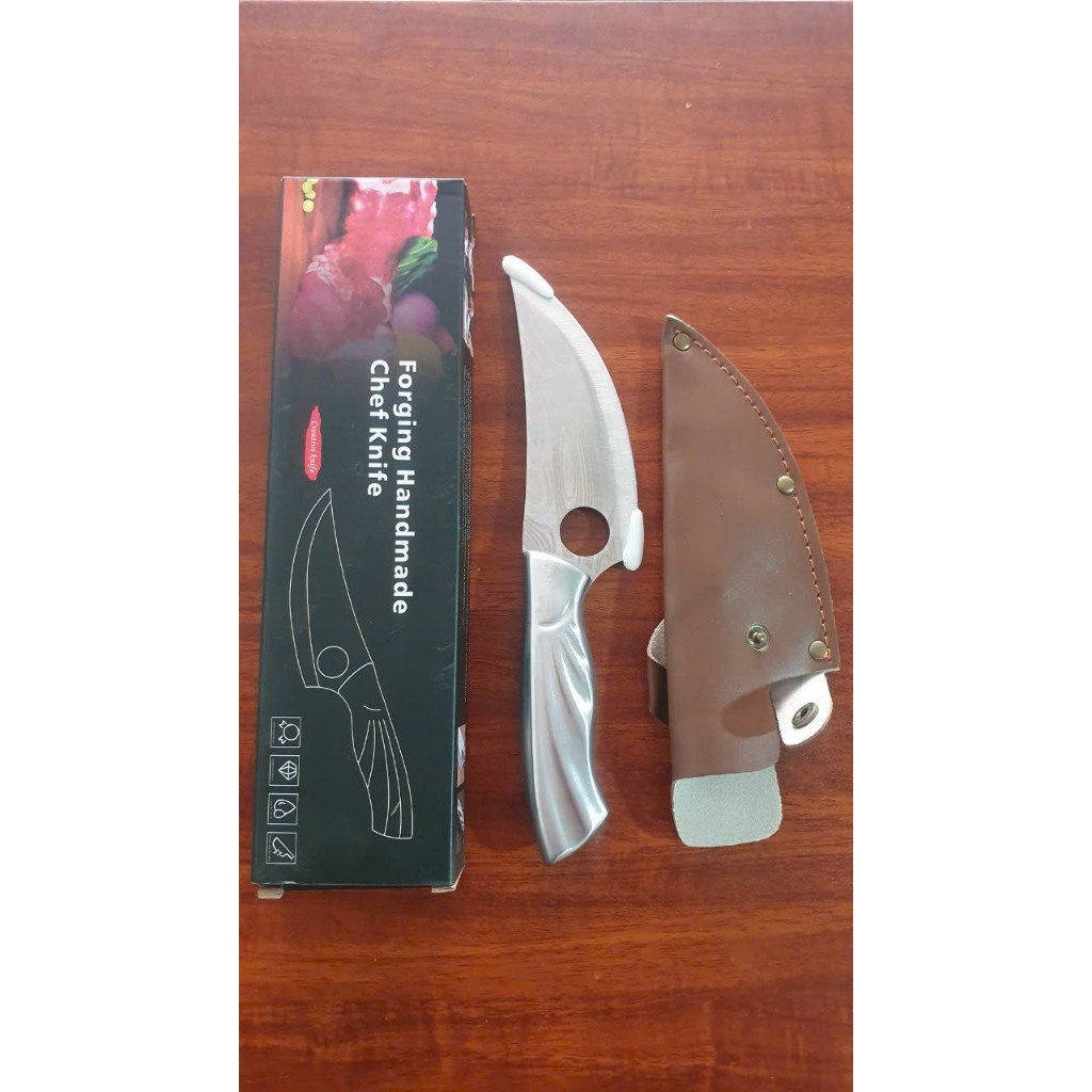 Dao cắt thái đa năng cán inox có vân dao cao cấp tặng kèm vỏ da