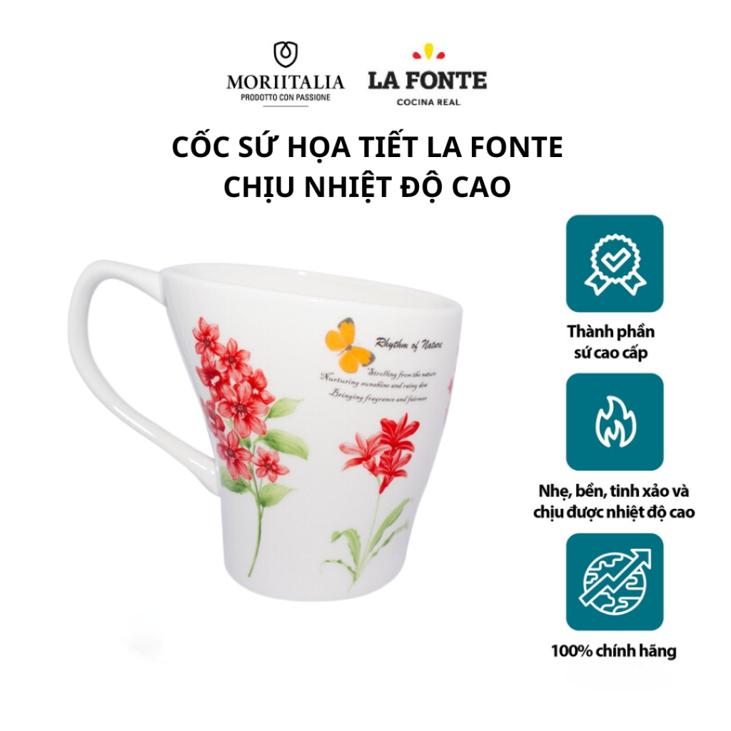 Cốc sứ 420ml Moriitalia 8171 -12479 - 12481 - Sứ cao cấp, chịu nhiệt độ cao