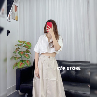 áo croptop polo len tăm