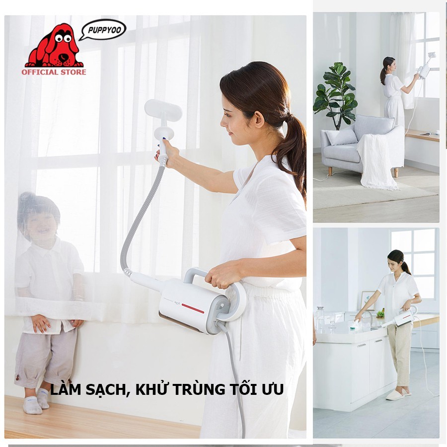 Máy lau nhà hơi nước nóng Deerma ZQ600 công suất 1300W diệt khuẩn không hoá chất, Cây lau nhà hơi nước khử khuẩn BH 1năm