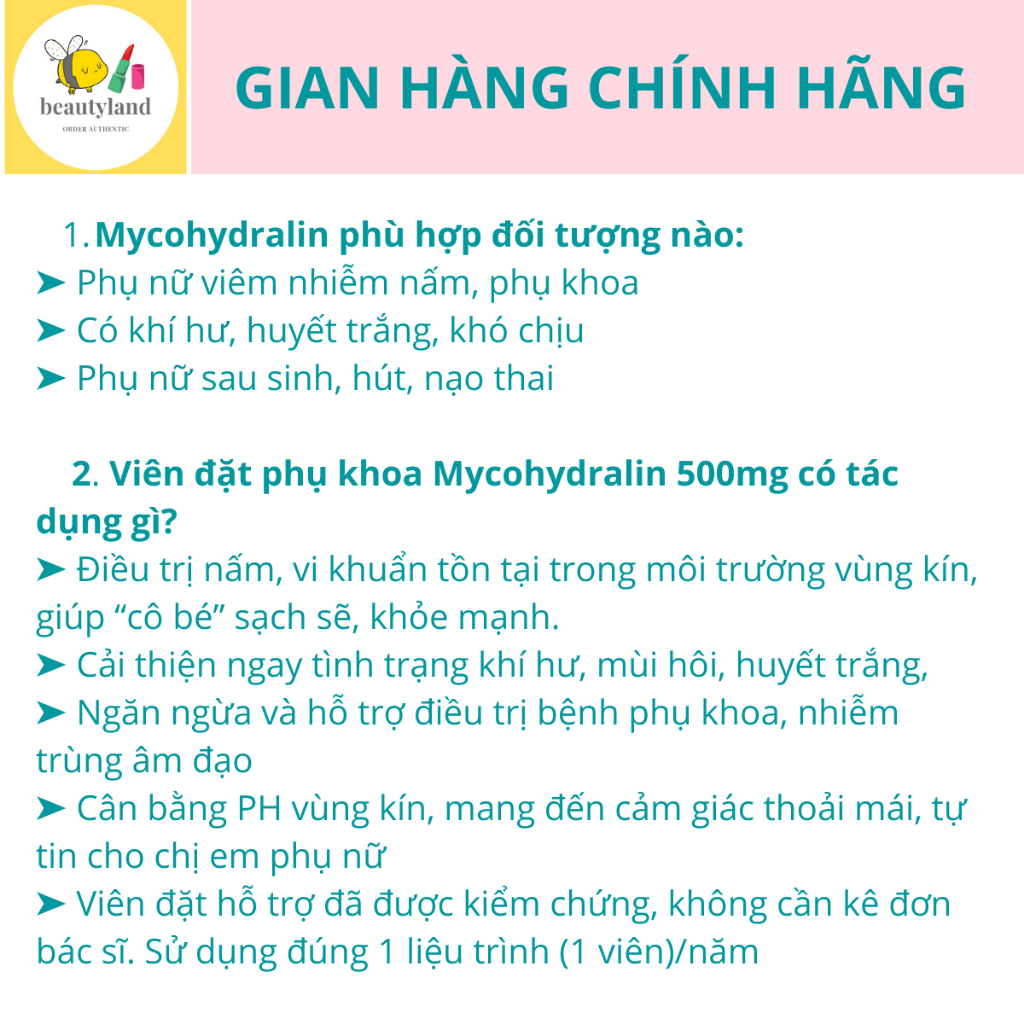 Viên Myco Hydralin 500mg của Pháp date mới