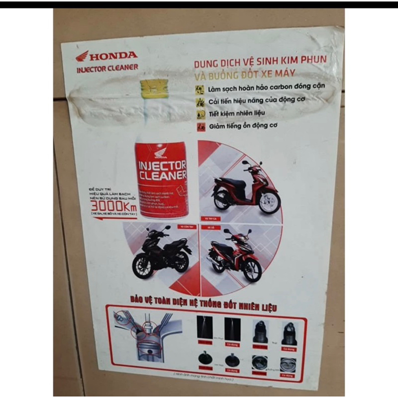 Chai súc động cơ, vệ sinh kim phun và buồng đốt xe máy honda chính hiệu Honda INJECTER-CLEANER sh ab vs rsx lead