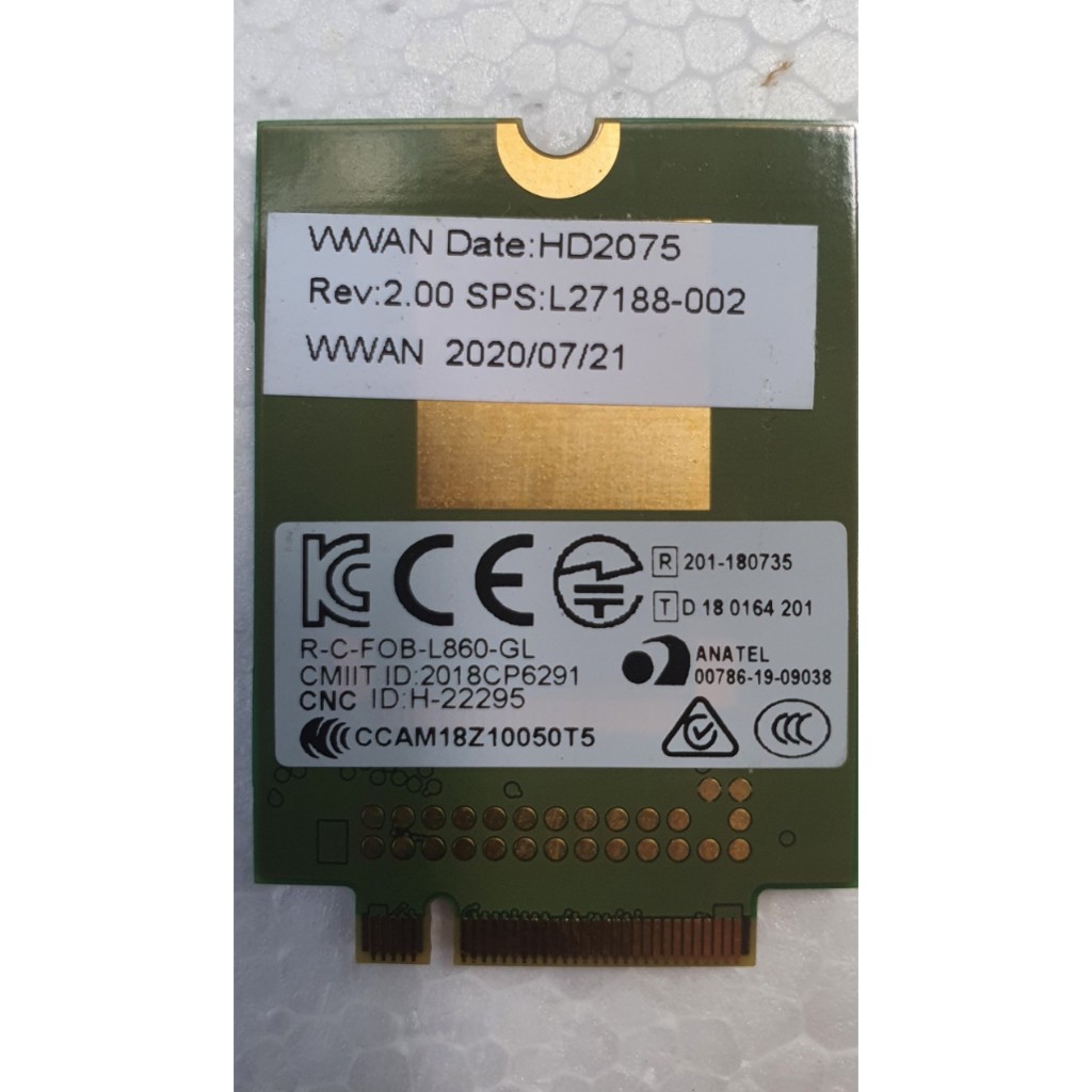 Card WWAN 4G Fibocom L860-GL intel XMM 7560 LTE-A Pro  - dùng cho HP 830 G6,840 G6, HP Elite X2 G4