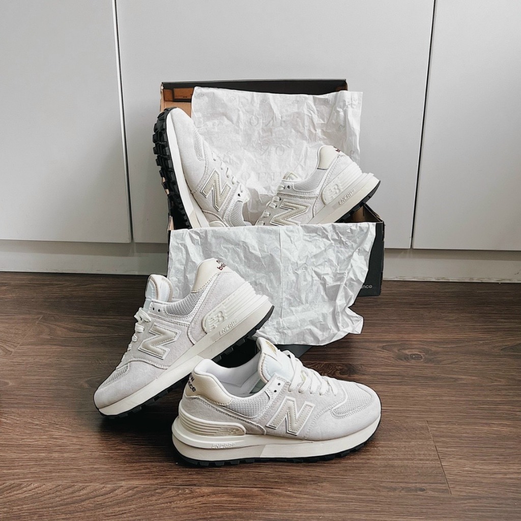 Giày new balance NB 574 xám trắng mới 2023, New balance 574 legacy ivory nb 574 mẫu mới ảnh thật tự chụp