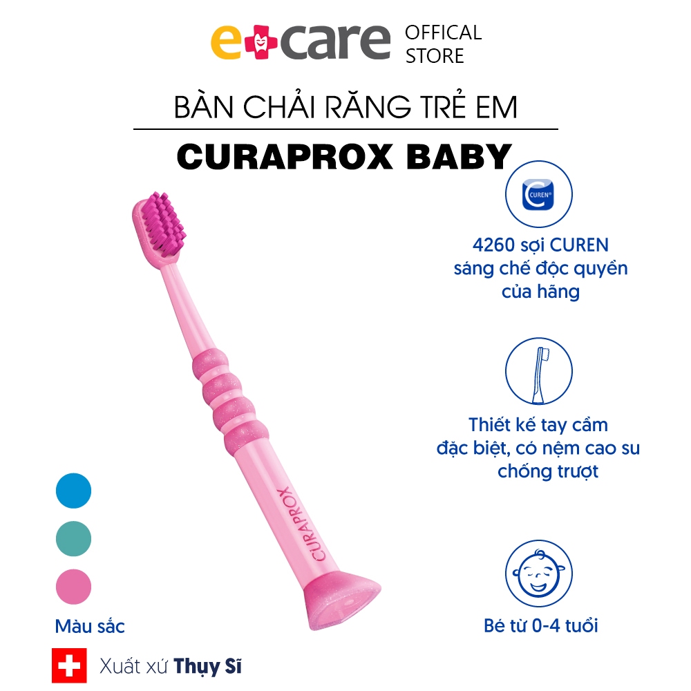 Bàn chải răng trẻ em siêu mềm Curaprox Baby 0-4 tuổi - Thụy Sĩ