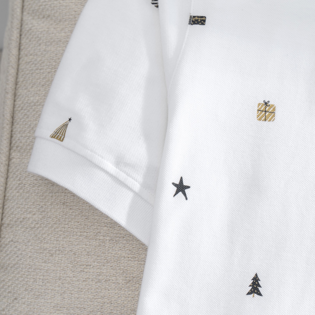 Áo Thun Nam Cao Cấp Polo In Icon Christmas BY COTTON NEW 2023