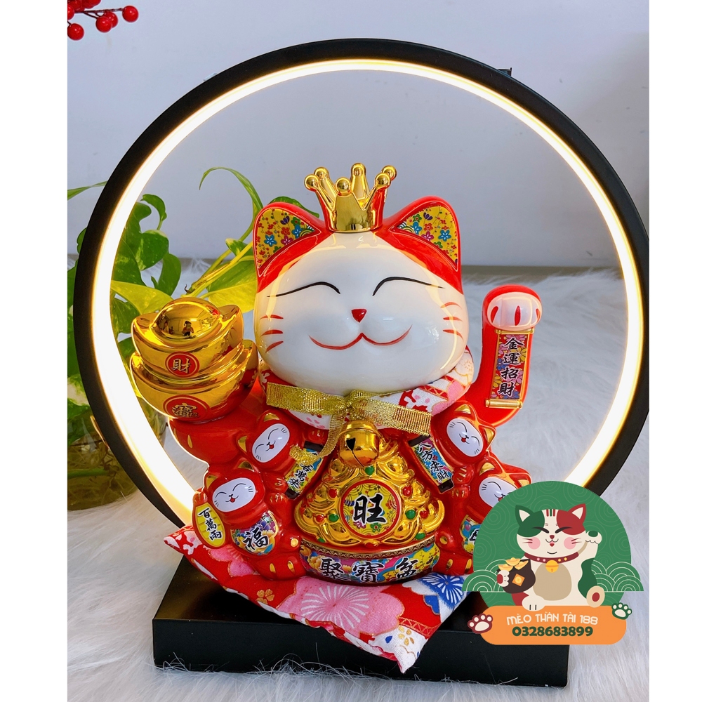 Mèo Thần Tài Đỏ Tặng Tân Gia, KHai Trương Kinh Doanh Phát Đạt, Tặng Sinh Nhật Công Ty