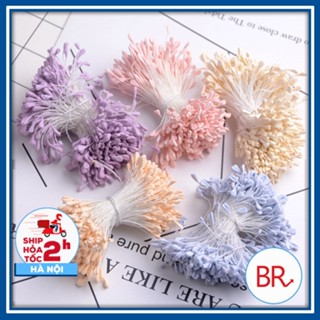 Set 15 tép nhụy hoa 300 sợi phụ kiện làm hoa voan khổng lồ handmade - Nhụy bột giọt nước làm hoa cài áo DIY 02081